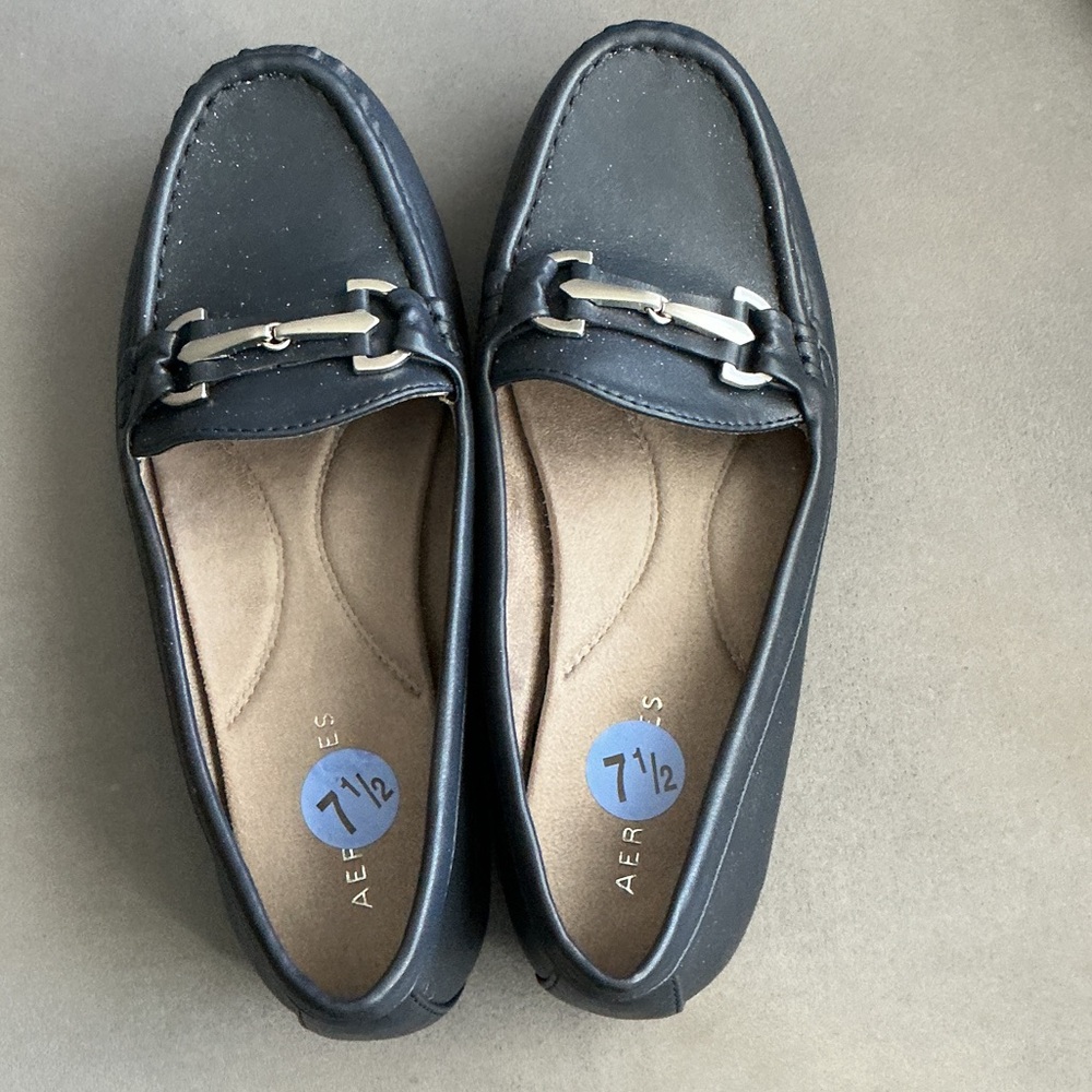 Ladies navy blue loafers. New without tags